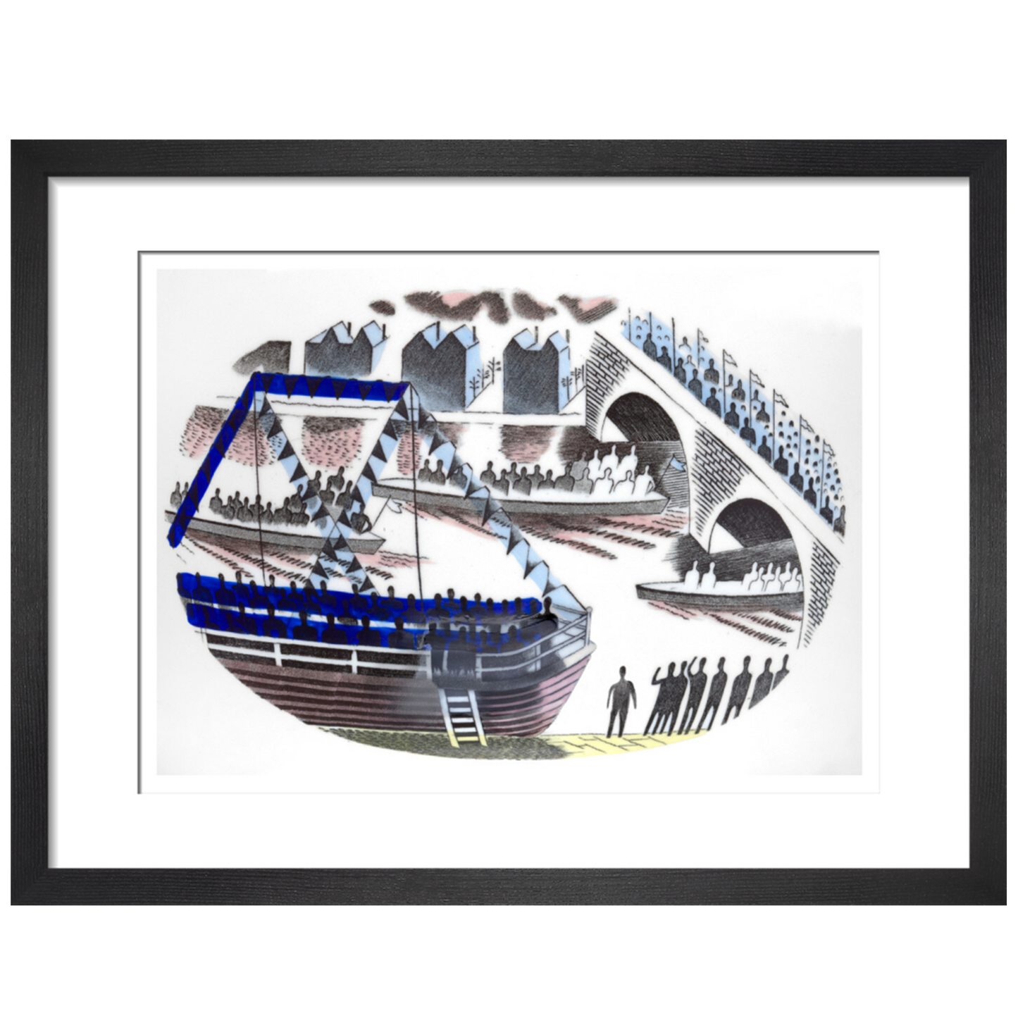 Spectators in Boats on Boat Race Day - Art print
