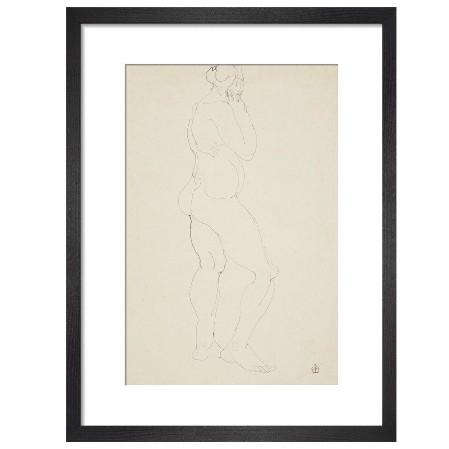 Standing female nude - Art print