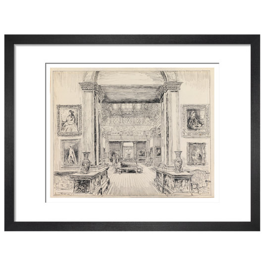 The Fitzwilliam Museum, looking into Gallery III, June 1949 - Art print