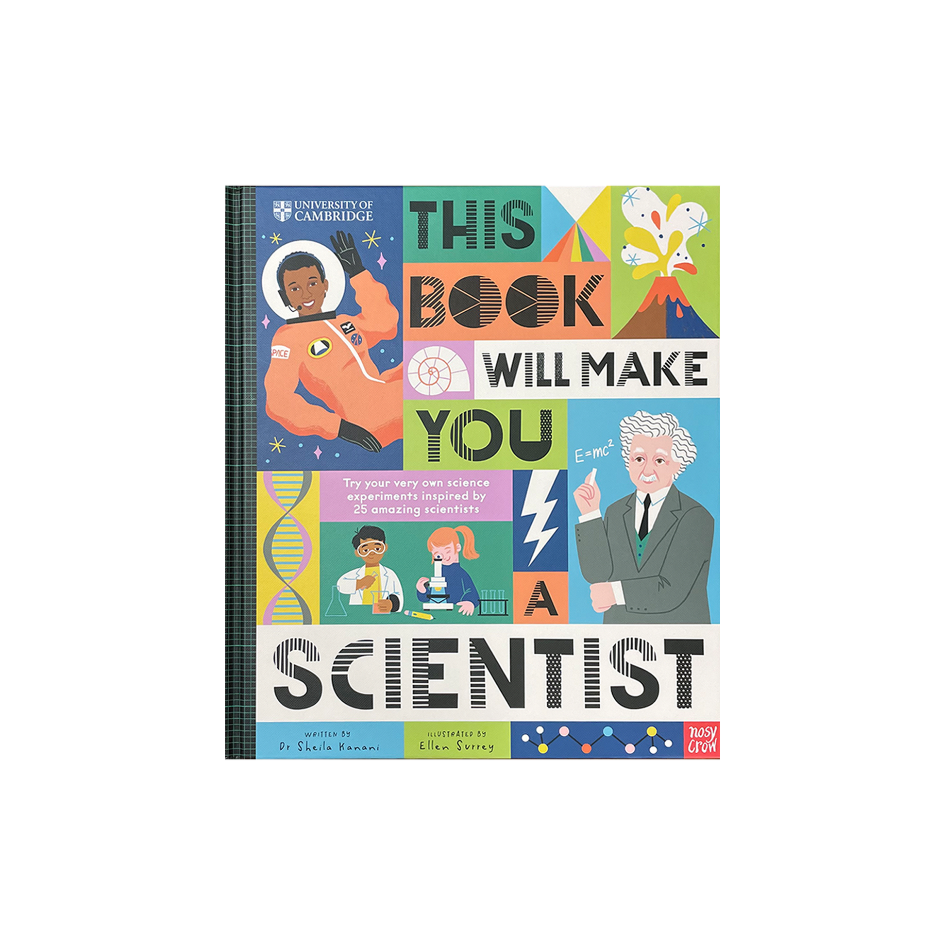 Book cover with illustrations of scientists and text 'This Book Will Make You a Scientist' on a colourful background