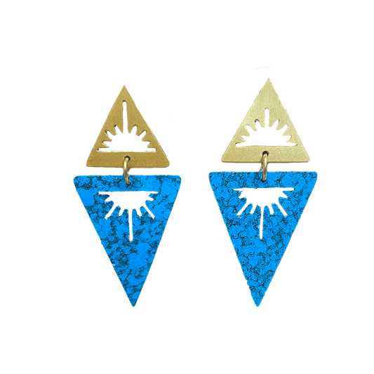 Double Sunrise Triangle - Earrings