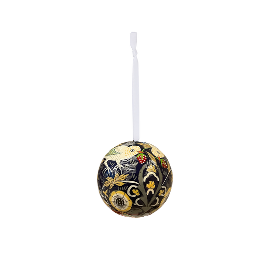 Strawberry Thief - Hand-painted bauble