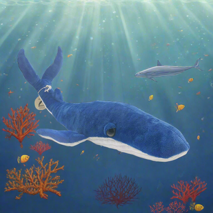 Blue Whale Plush toy Curating Cambridge