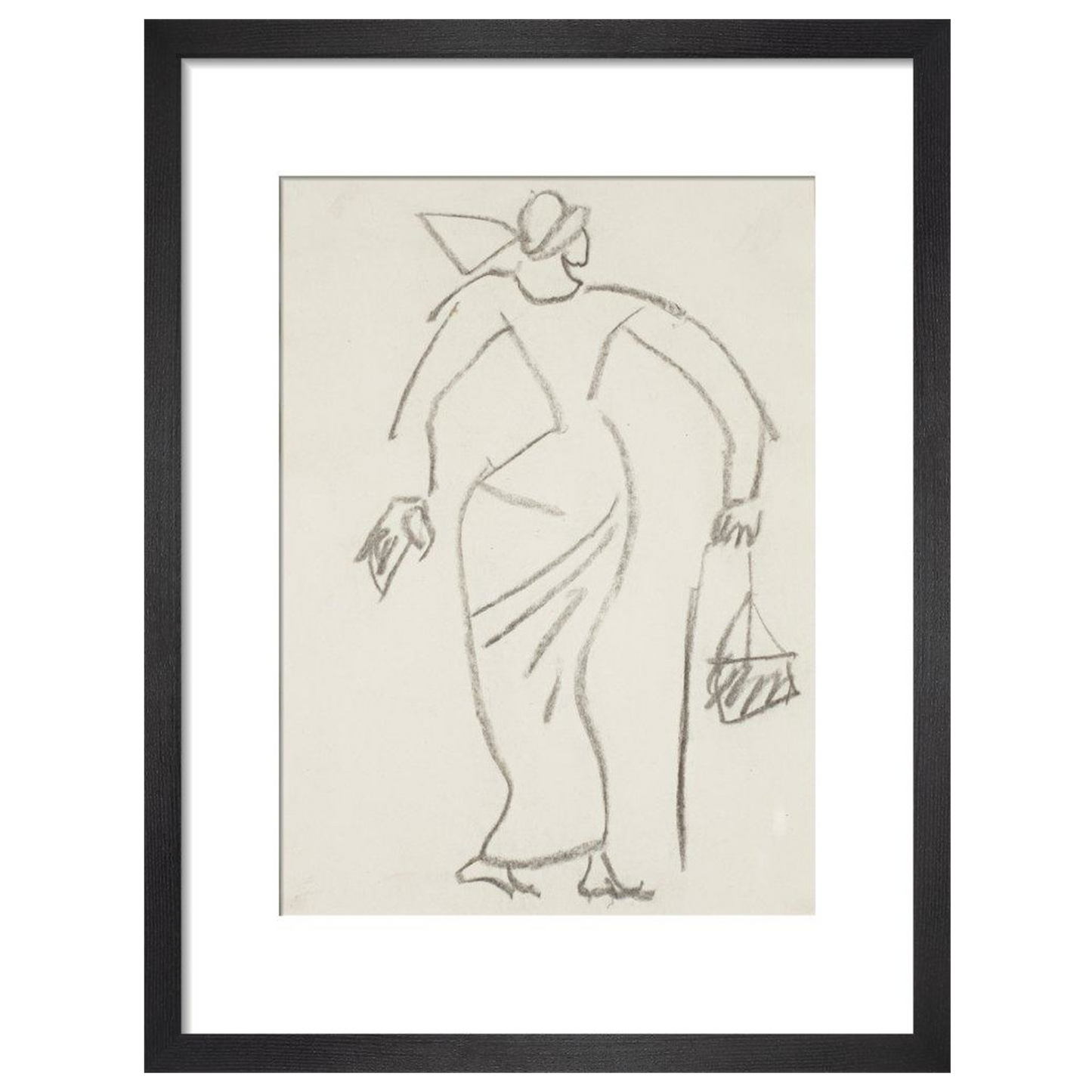 Woman with handbag - Art print