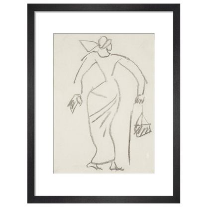 Woman with handbag - Art print