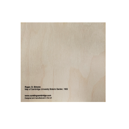 Map of Cambridge University Botanic Garden - Wooden postcard