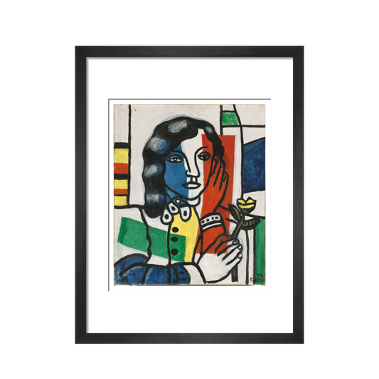 Young Girl Holding a Flower - Art print