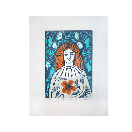 Elizabeth Siddal - Lino print