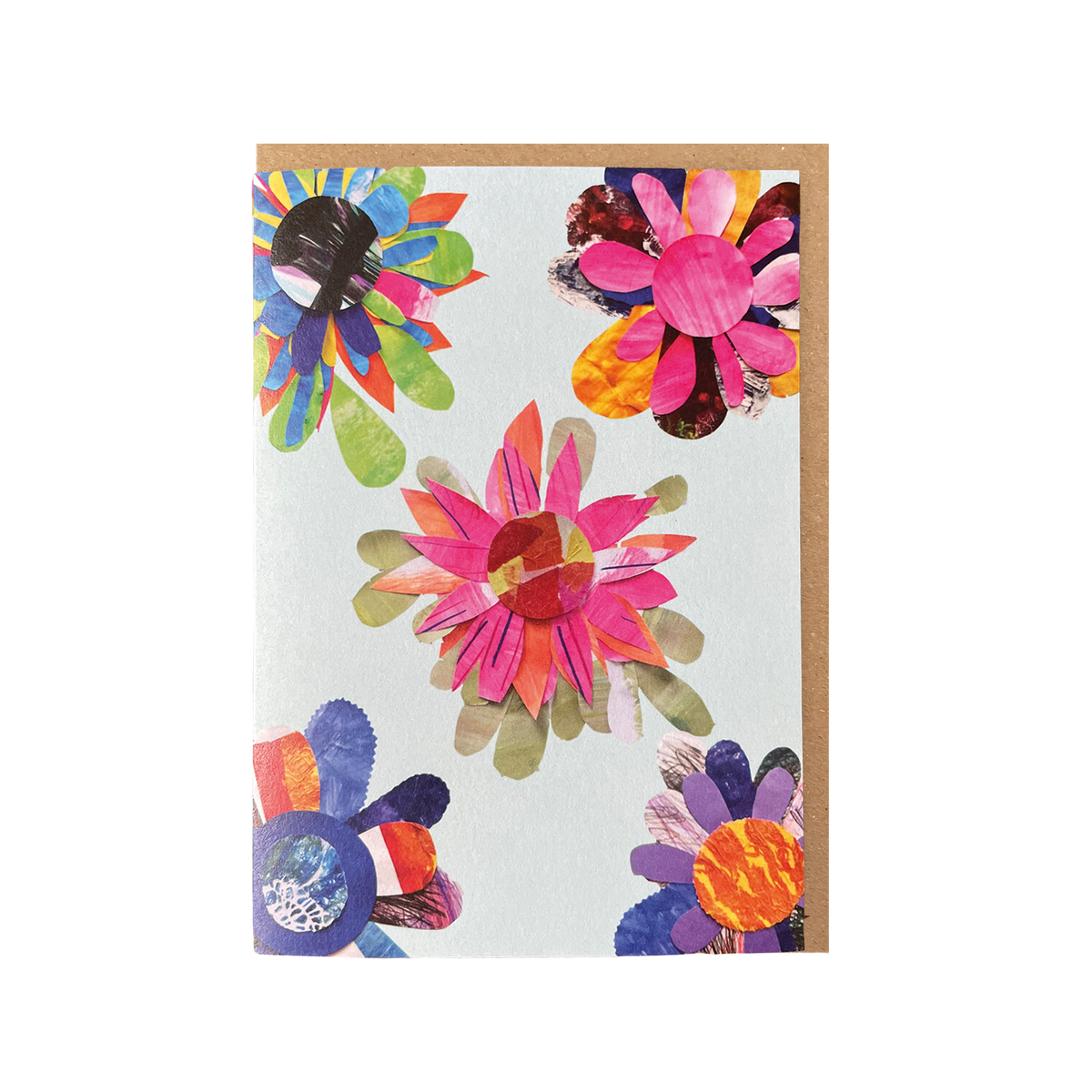 Bouquet on Blue - Greeting card