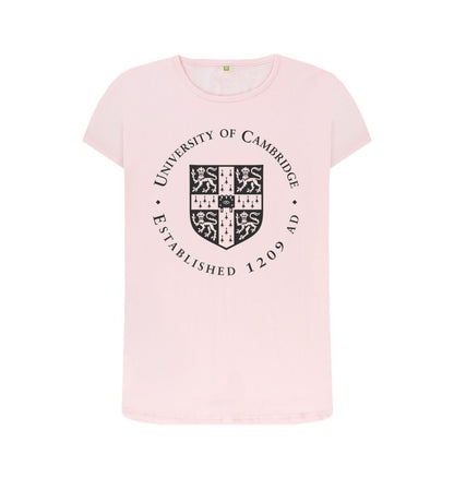 Pink Women's Crew Neck University of Cambridge T-Shirt, Large Shield