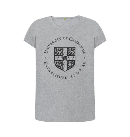 Athletic Grey Women's Crew Neck University of Cambridge T-Shirt, Large Shield