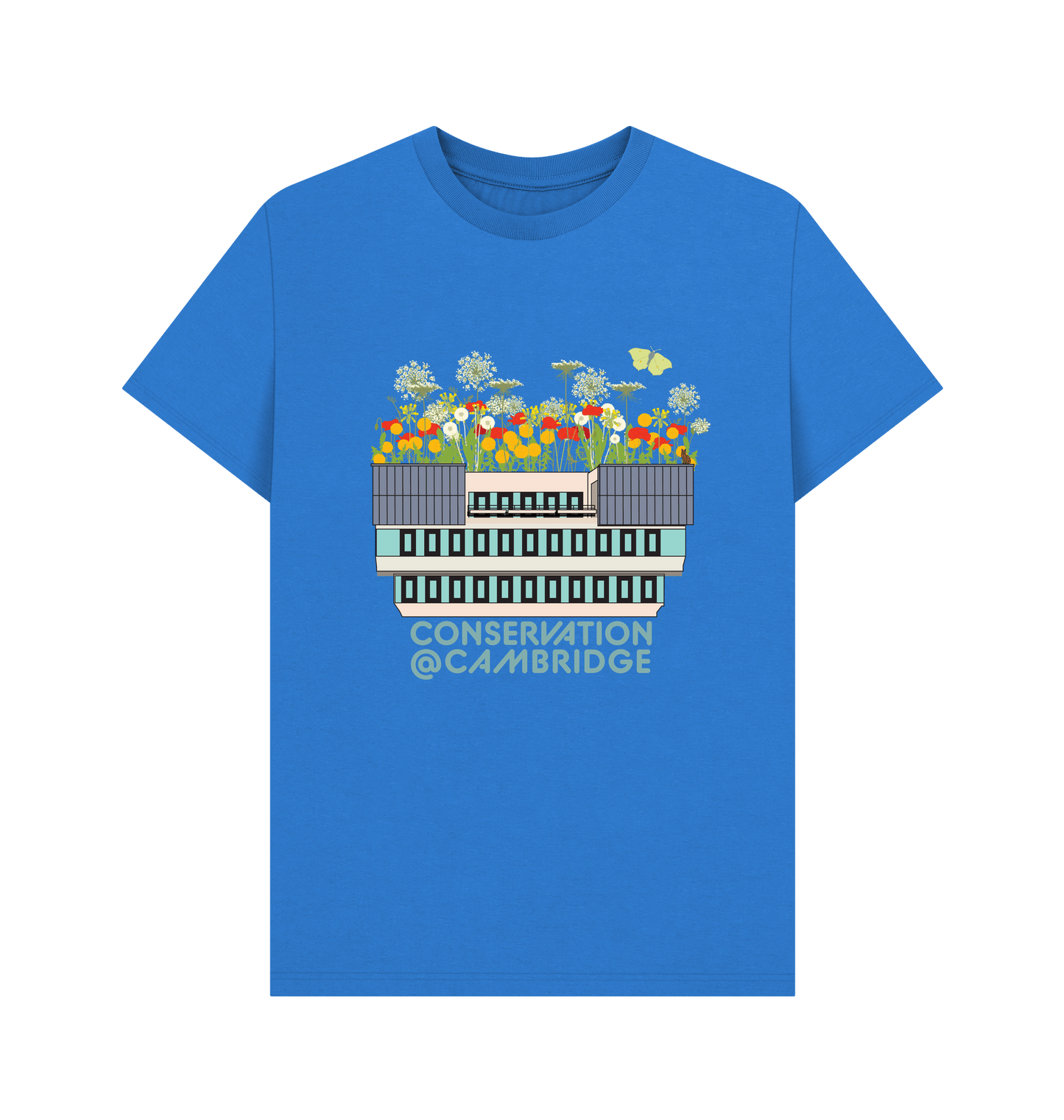 Bright Blue Printed T-shirt Front