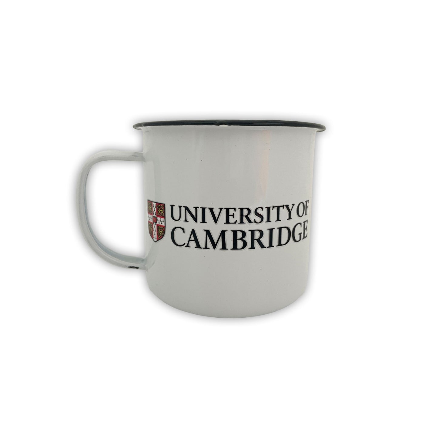 University of Cambridge white enamel mug