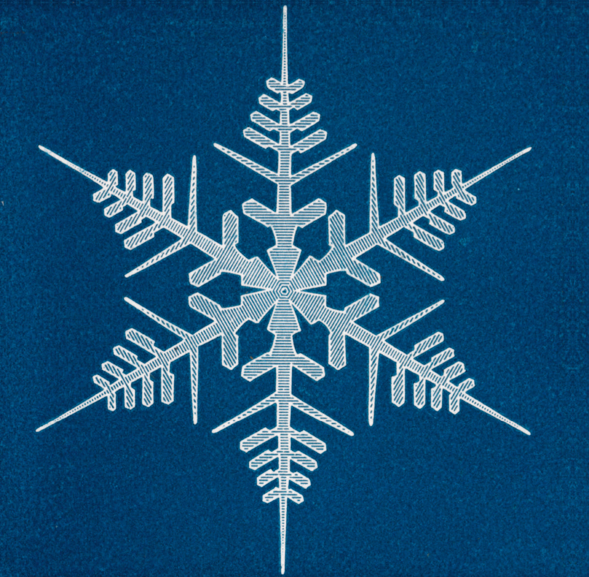 Snow Crystal on Blue - Christmas card pack