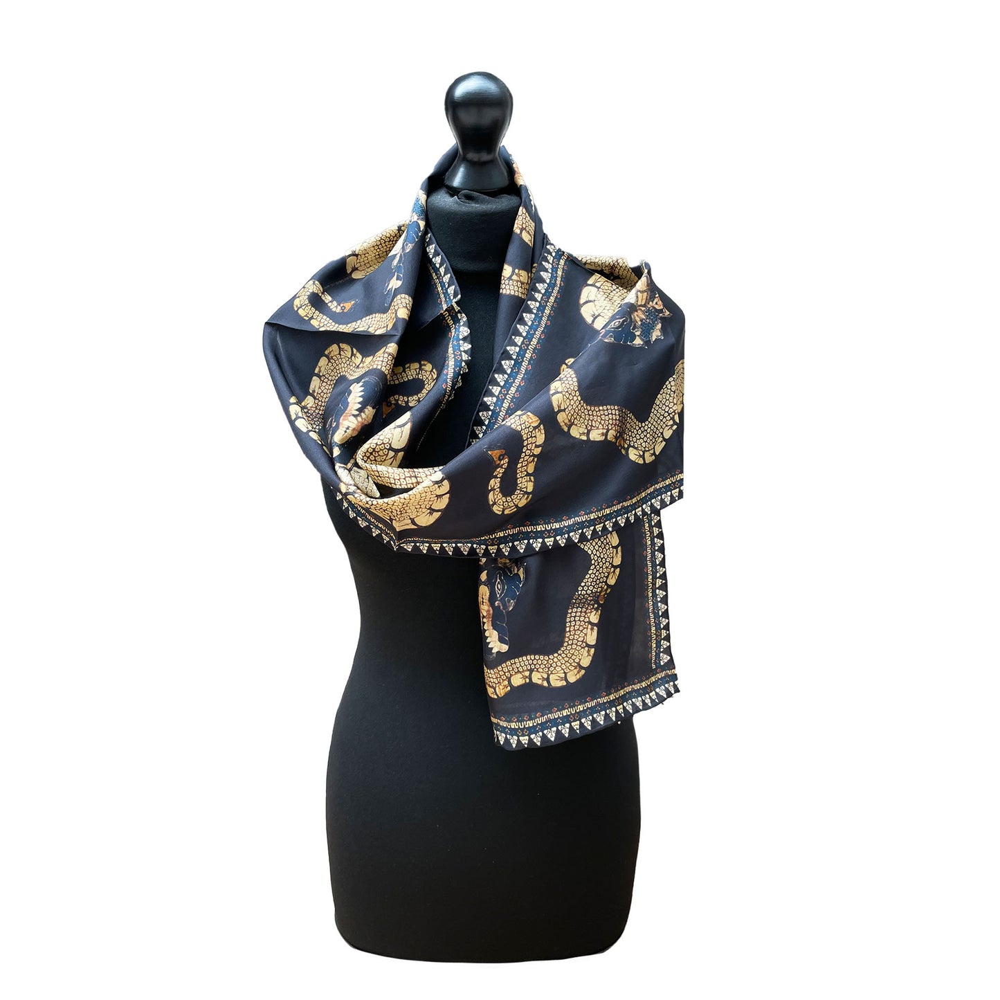 Gold Dragons - Habotai silk scarf