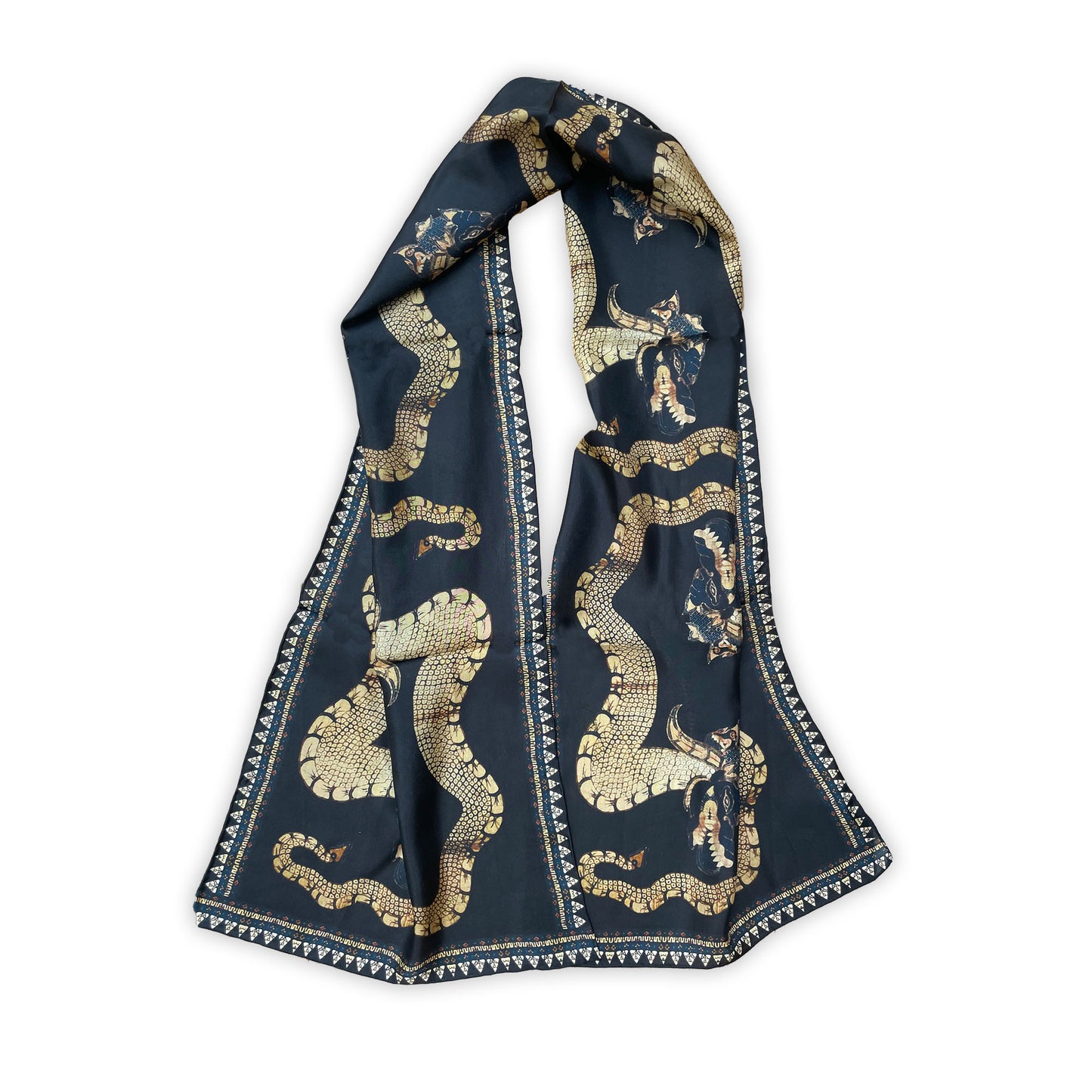 Gold Dragons - Habotai silk scarf