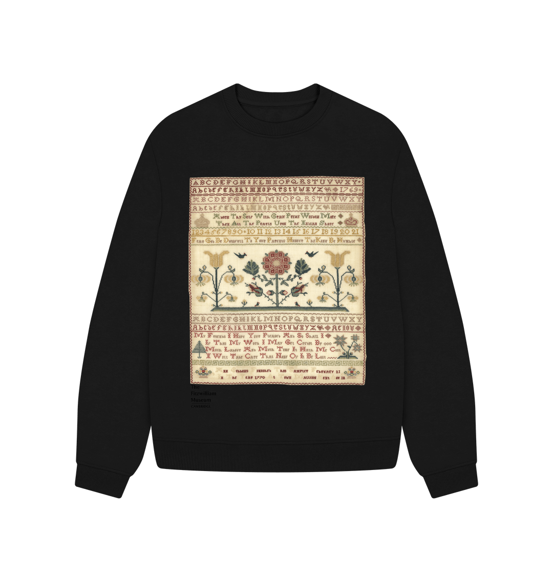 Black Flower Sampler, Crew neck sweater