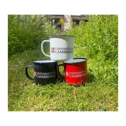 University of Cambridge red enamel mug