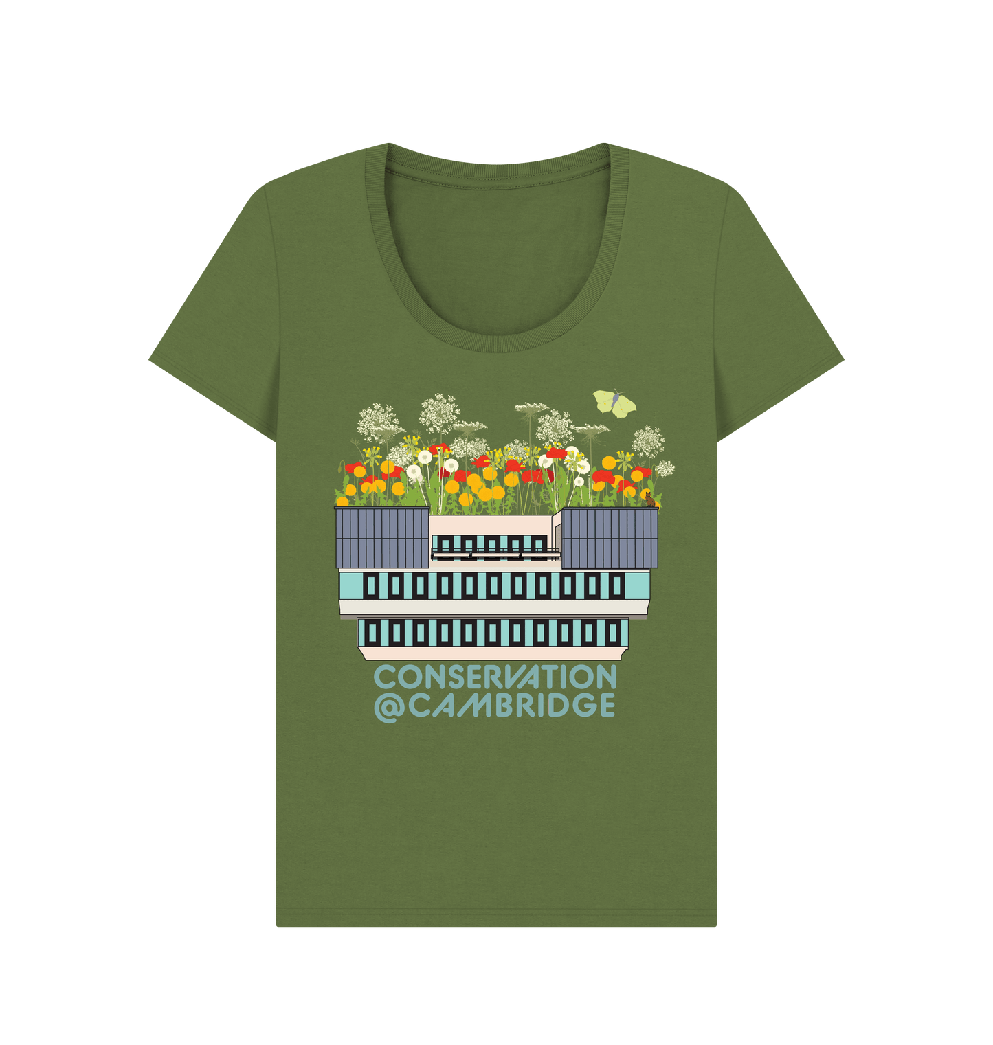 Khaki Printed T-shirt Front