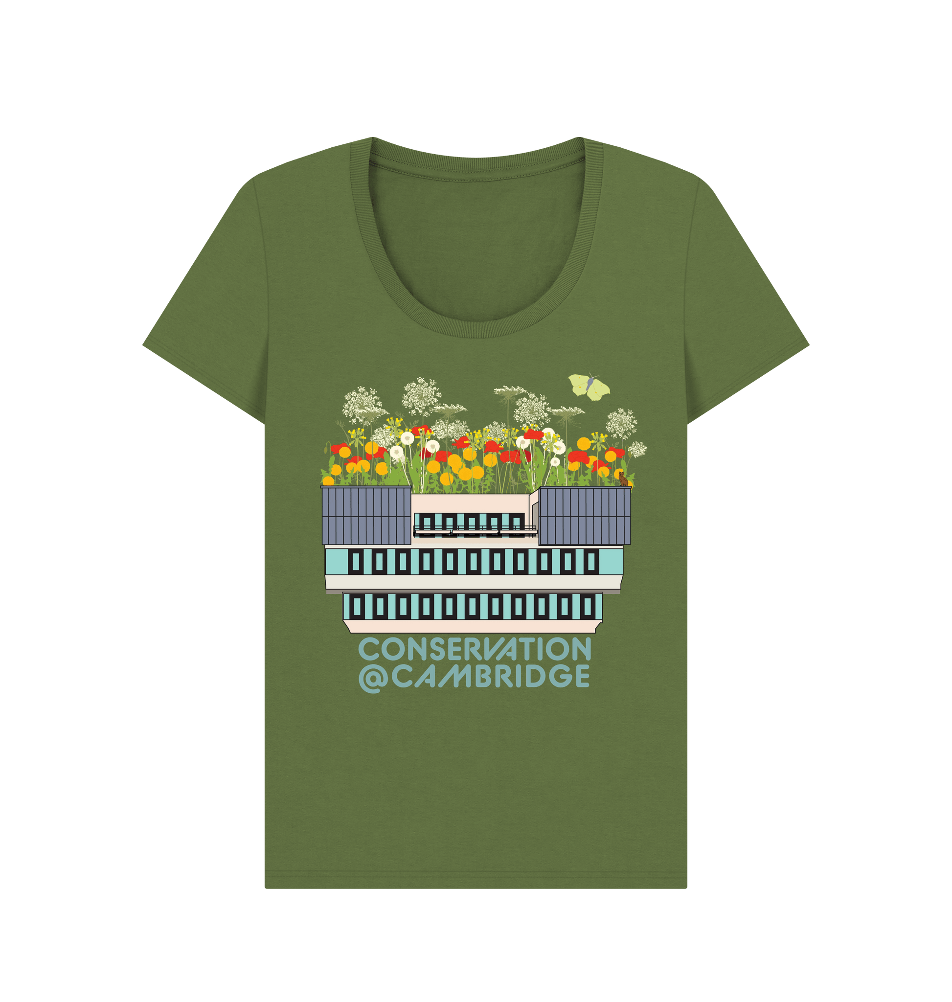 Khaki Printed T-shirt Front