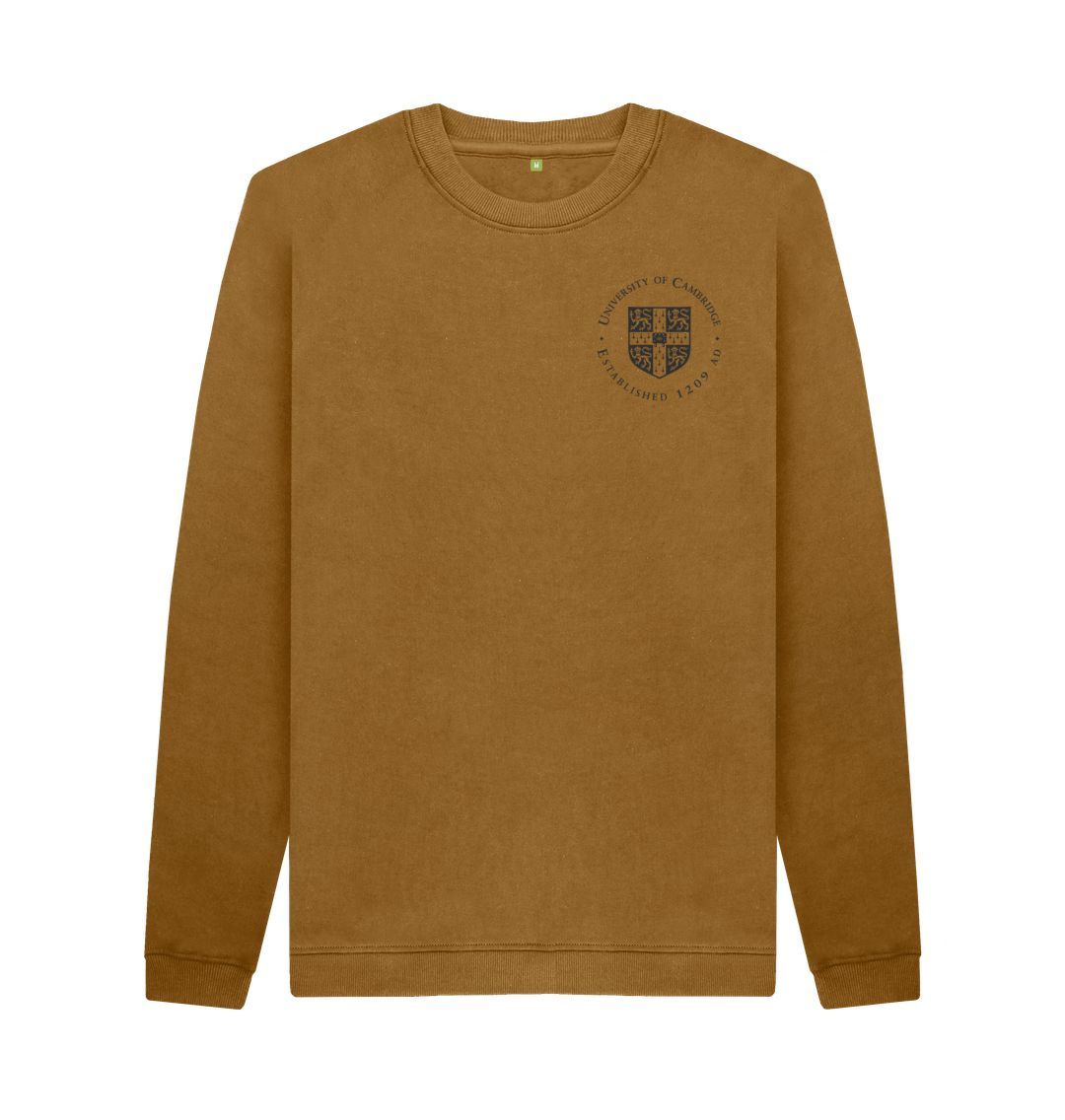 Brown Men's University of Cambridge Crew Neck Sweater, Small Shield