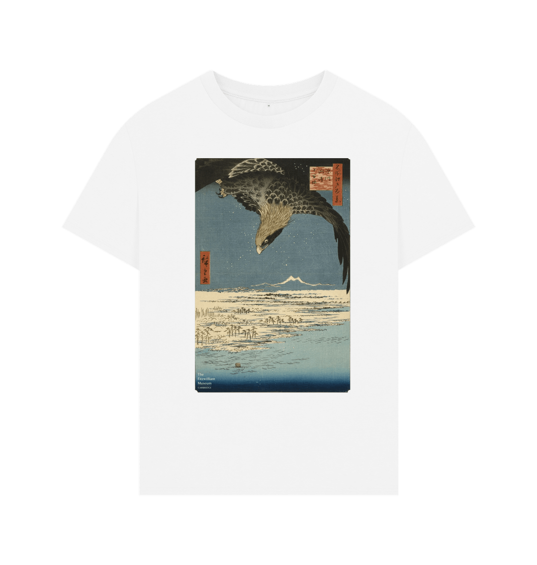 White Hiroshige's Eagle Oversized Tee