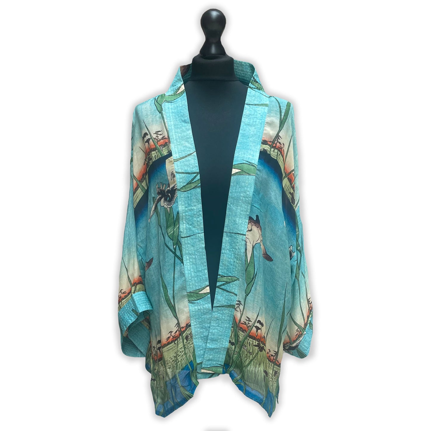 Iris Garden - Short kimono robe