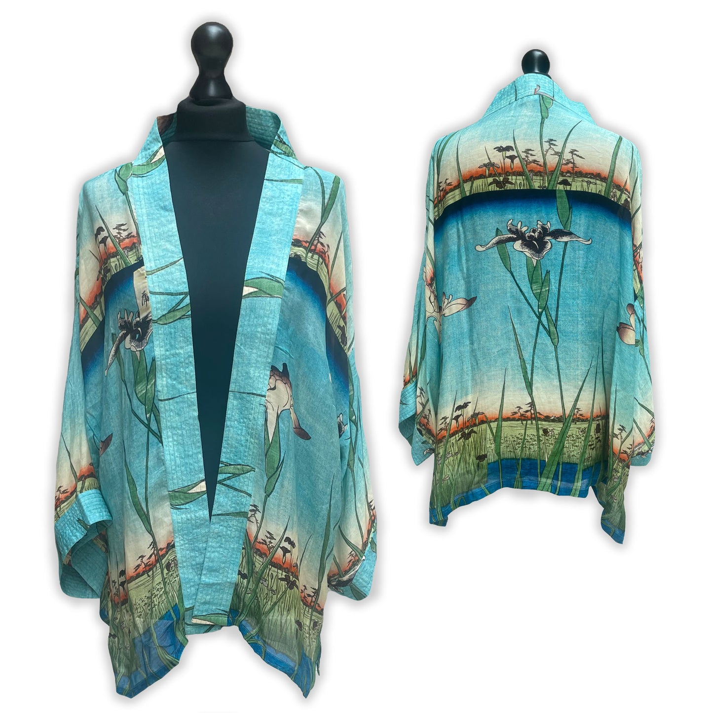 Iris Garden - Short kimono robe