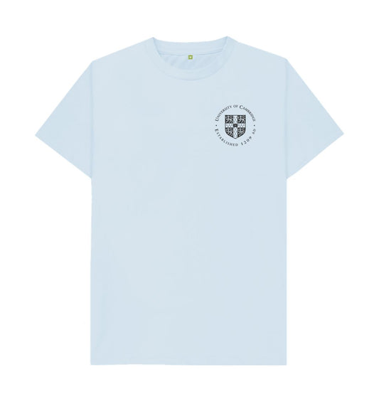 Sky Blue Men's University of Cambridge Crew Neck Tee, Small Shield