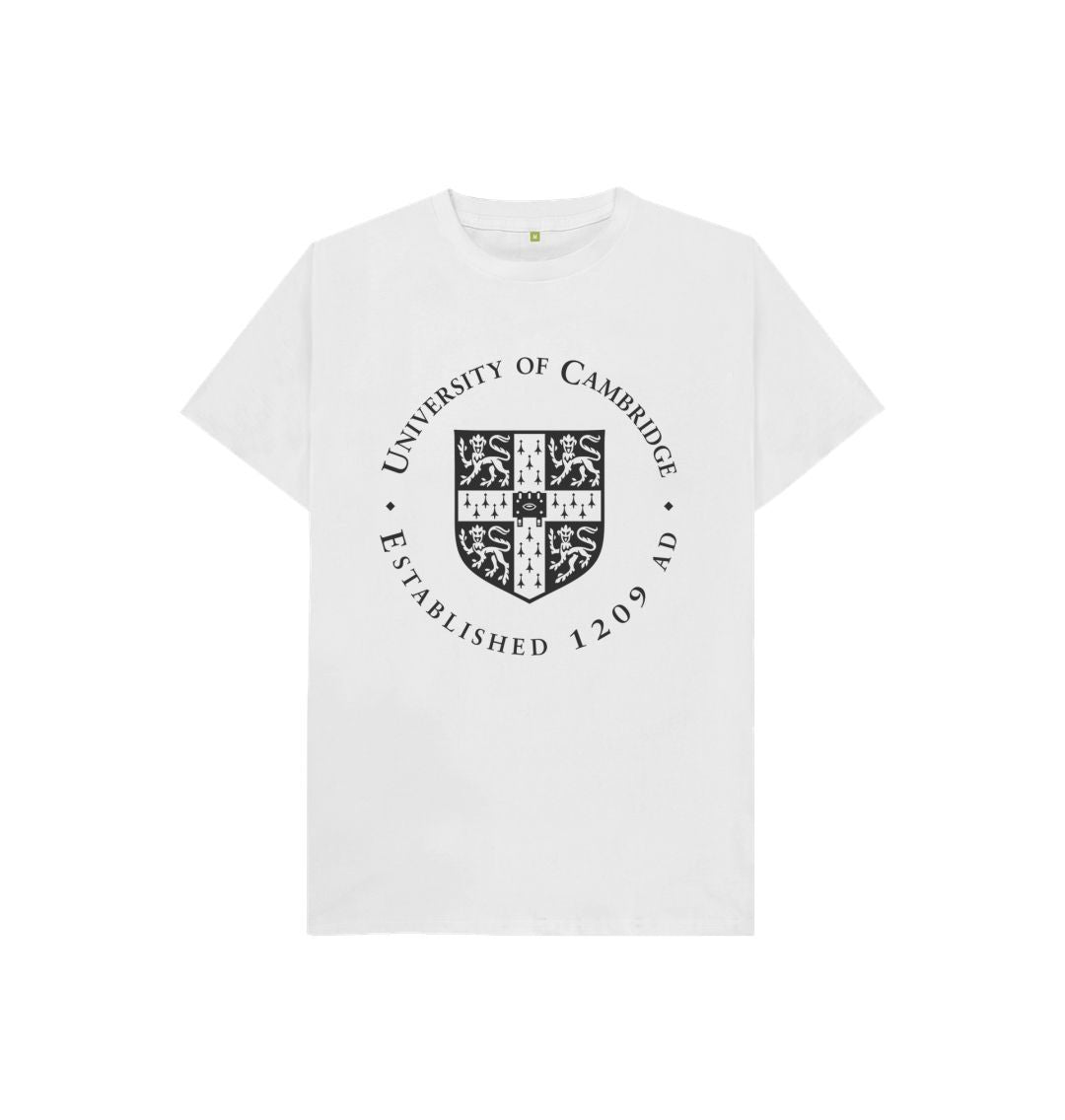 White Kid's University of Cambridge T-shirt, Large Shield