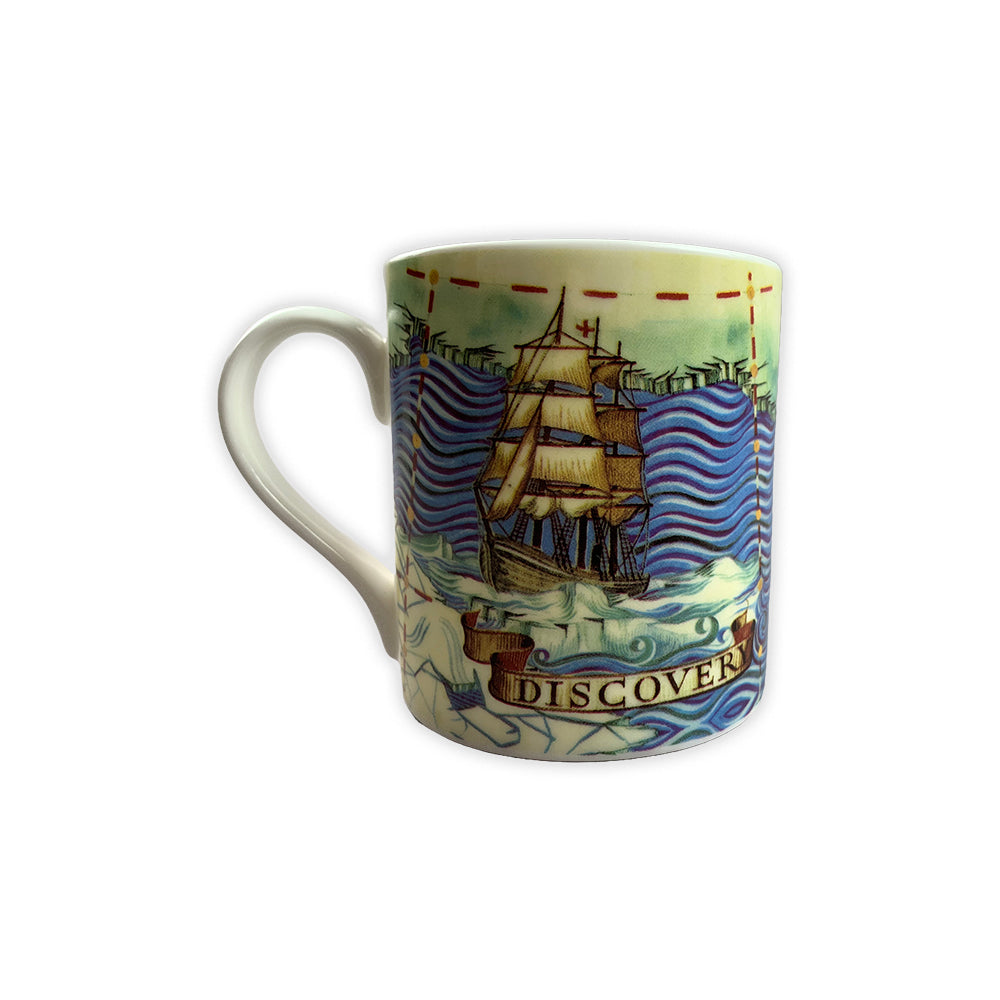 Mug with boat artwork