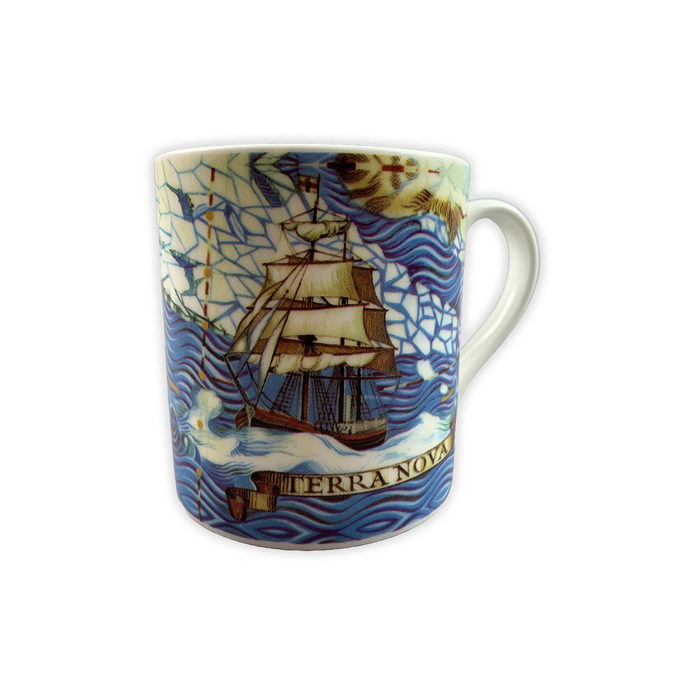 Mug with boat artwork 