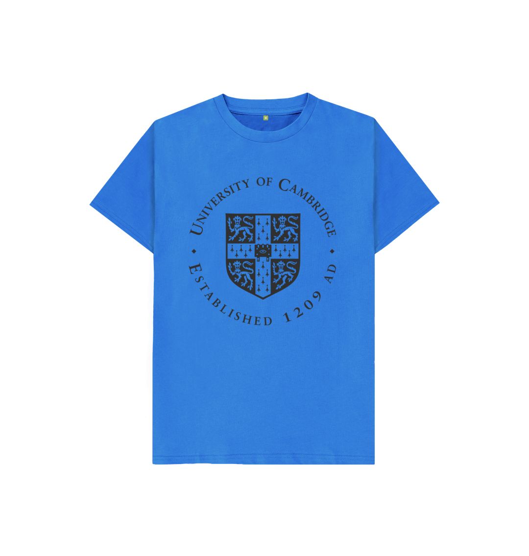 Bright Blue Kid's University of Cambridge T-shirt, Large Shield