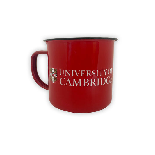 University of Cambridge red enamel mug
