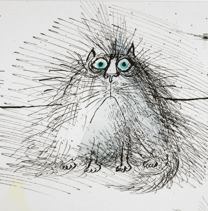 Grumpy Cat Ronald Searle - Greetings Card