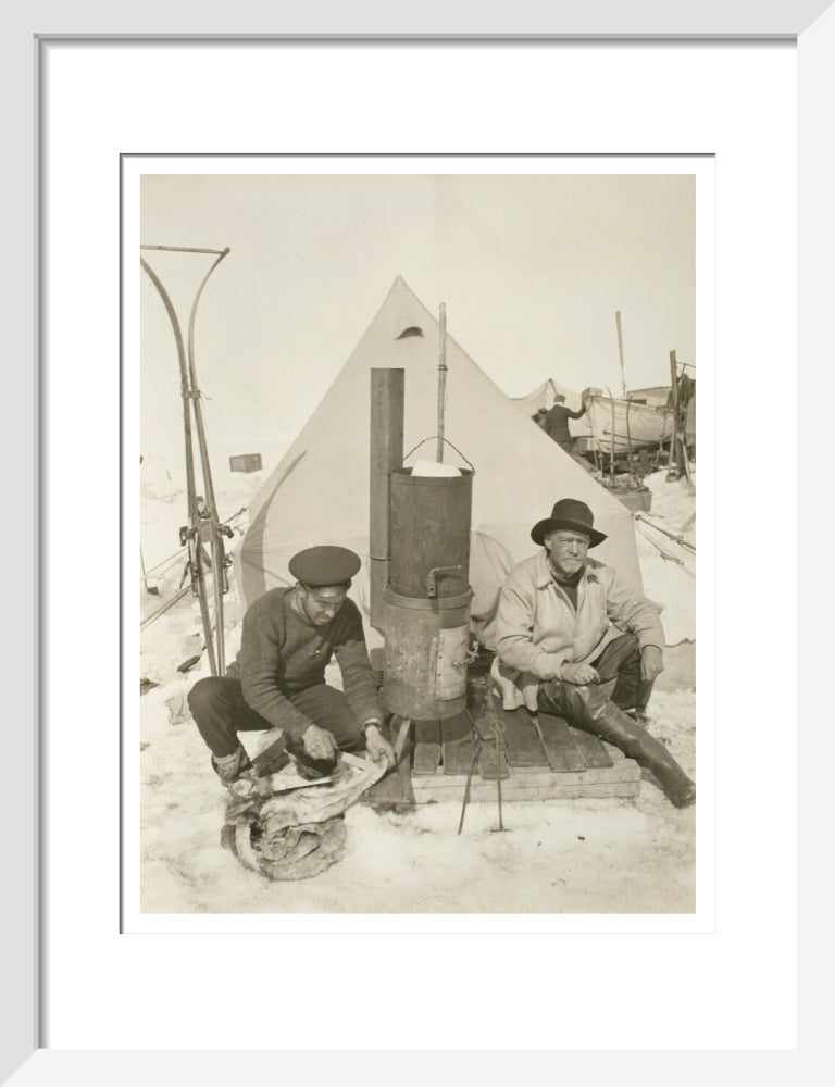 Sir Ernest Shackleton and Frank Hurley at Patience Camp