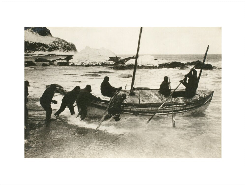 The relief boat setting out for South Georgia (James Caird)