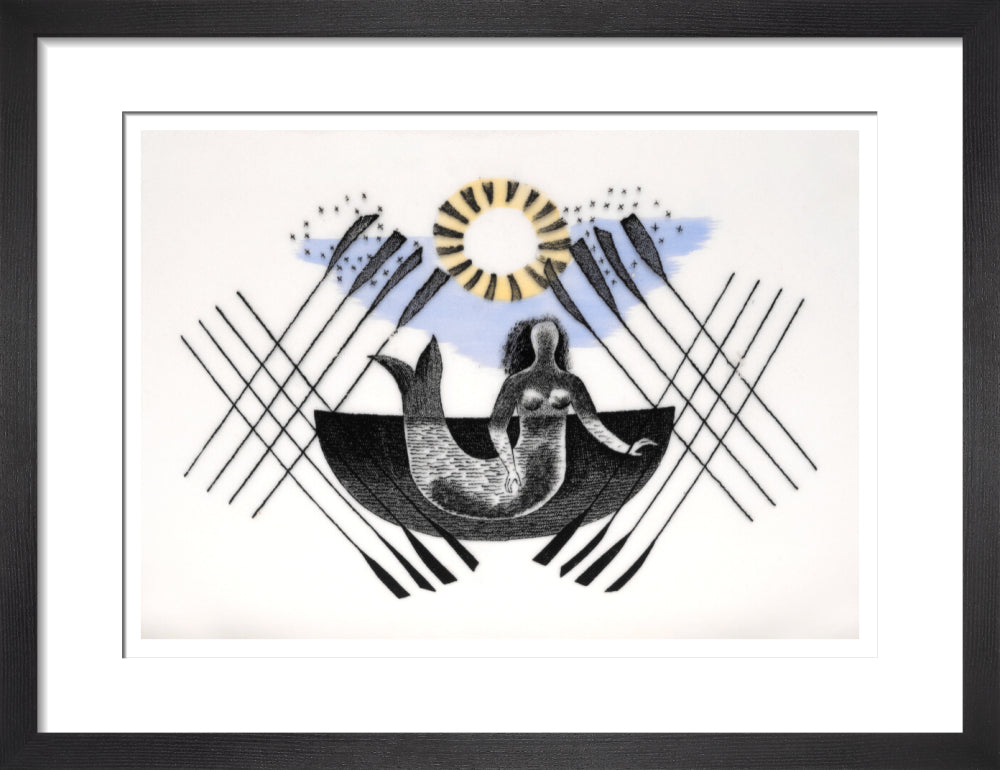 Mermaid and Crossed Oars - Art print