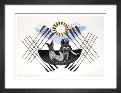 Mermaid and Crossed Oars - Art print