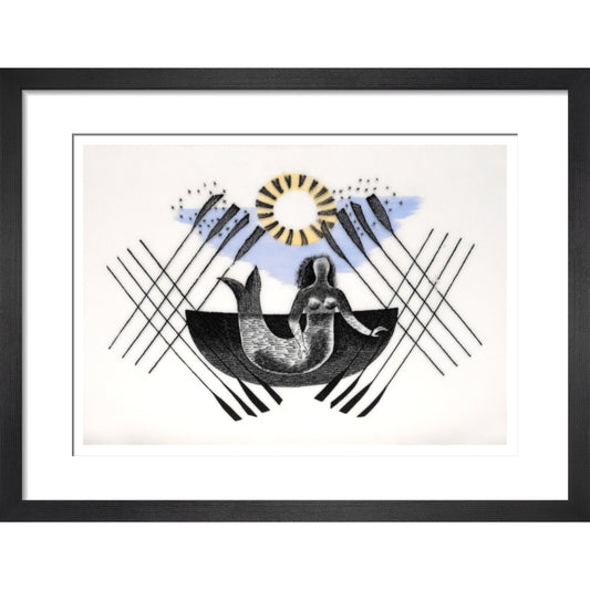 Mermaid and Crossed Oars - Art print