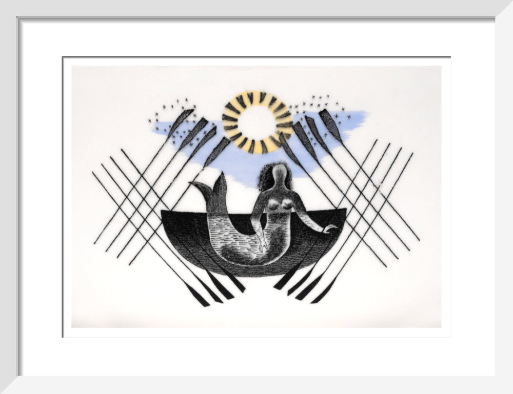 Mermaid and Crossed Oars - Art print
