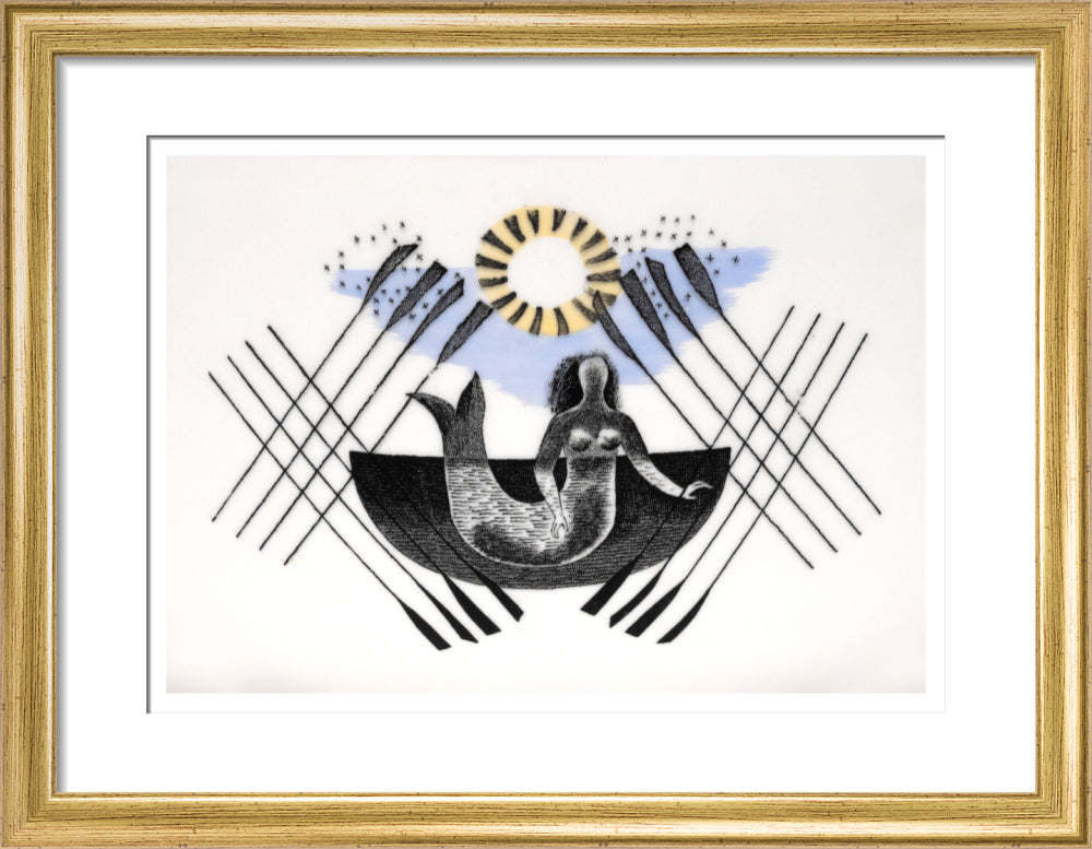 Mermaid and Crossed Oars - Art print