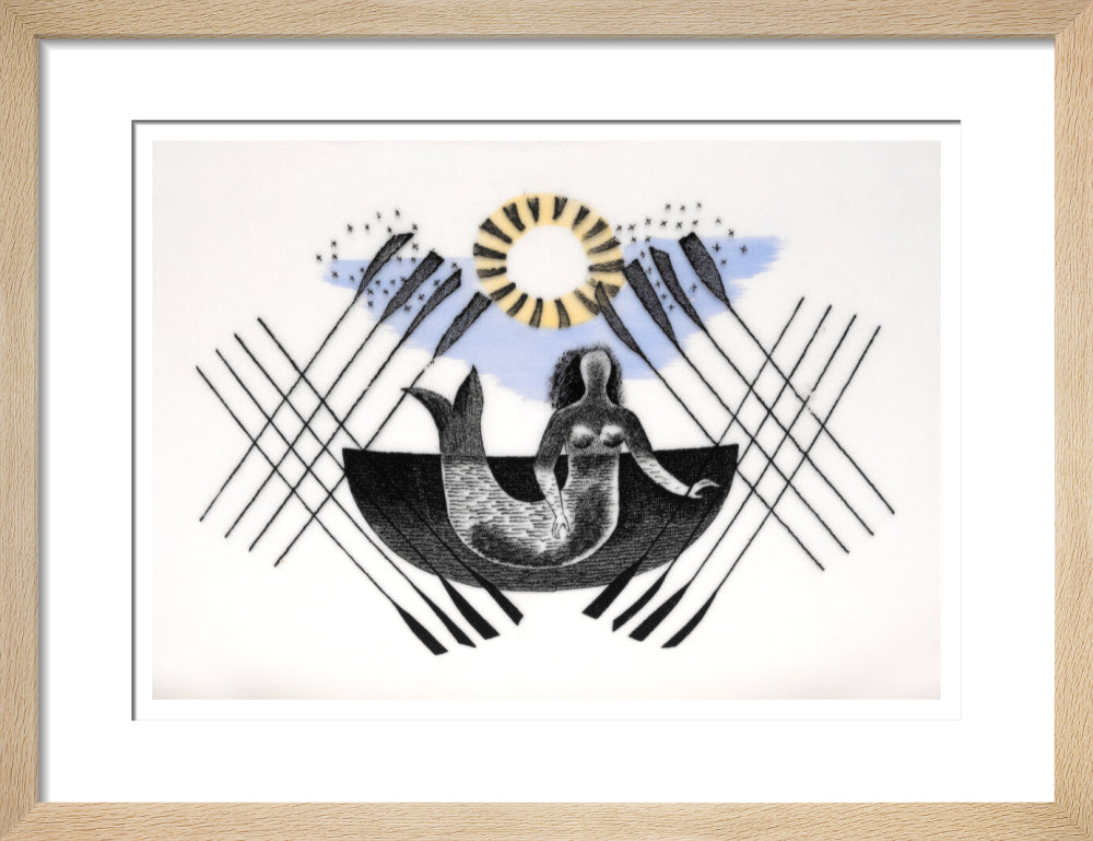 Mermaid and Crossed Oars - Art print
