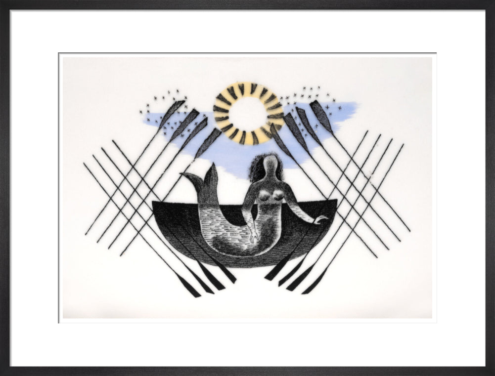 Mermaid and Crossed Oars - Art print