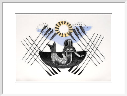 Mermaid and Crossed Oars - Art print