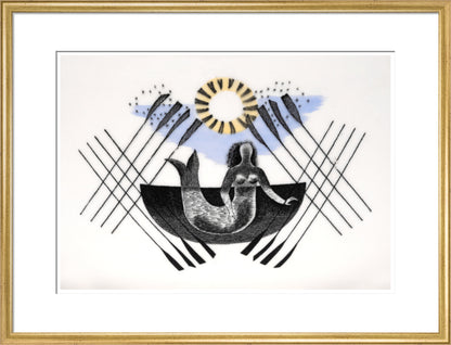 Mermaid and Crossed Oars - Art print