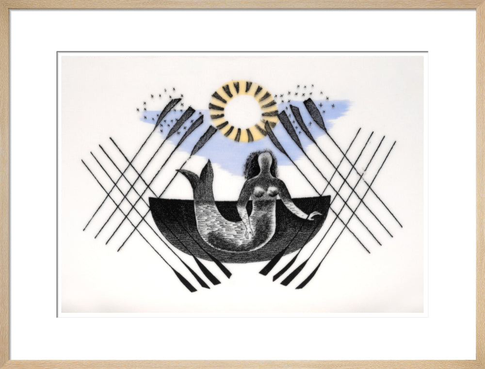 Mermaid and Crossed Oars - Art print