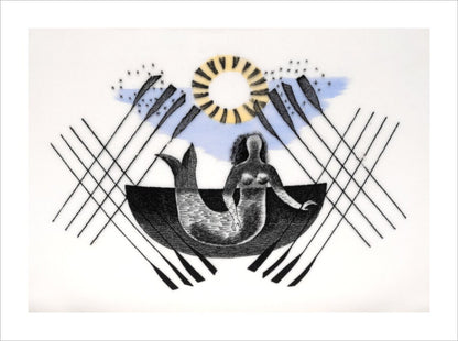 Mermaid and Crossed Oars - Art print