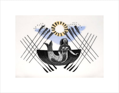 Mermaid and Crossed Oars - Art print