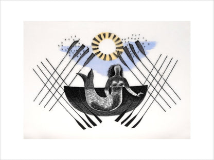 Mermaid and Crossed Oars - Art print